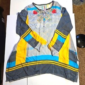 Johnny Was Floral Print Flowy Top Small Beauty!